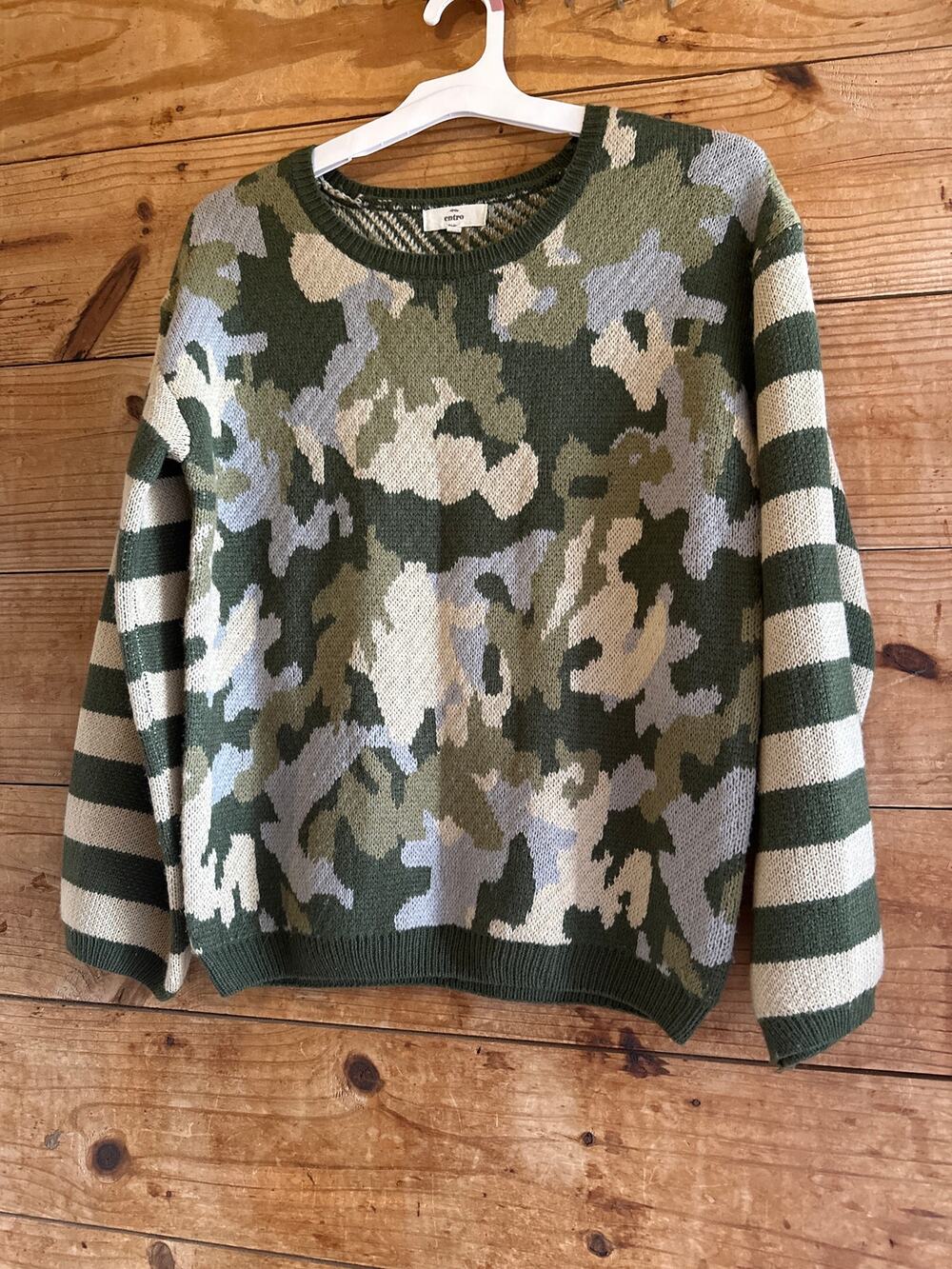 Entro Camo Striped Sweater
